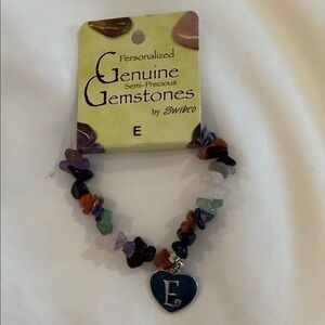 Gemstone Bracelet with Heart Charm